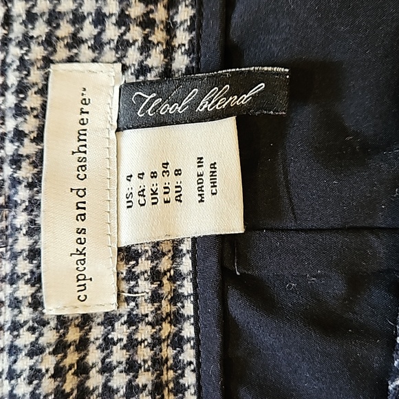 Cupcakes & Cashmere Houndstooth Wool Blend Skirt - Picture 2 of 5